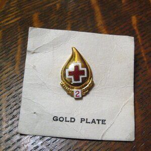 Red Cross Blood Drive Vintage Lapel Pin
